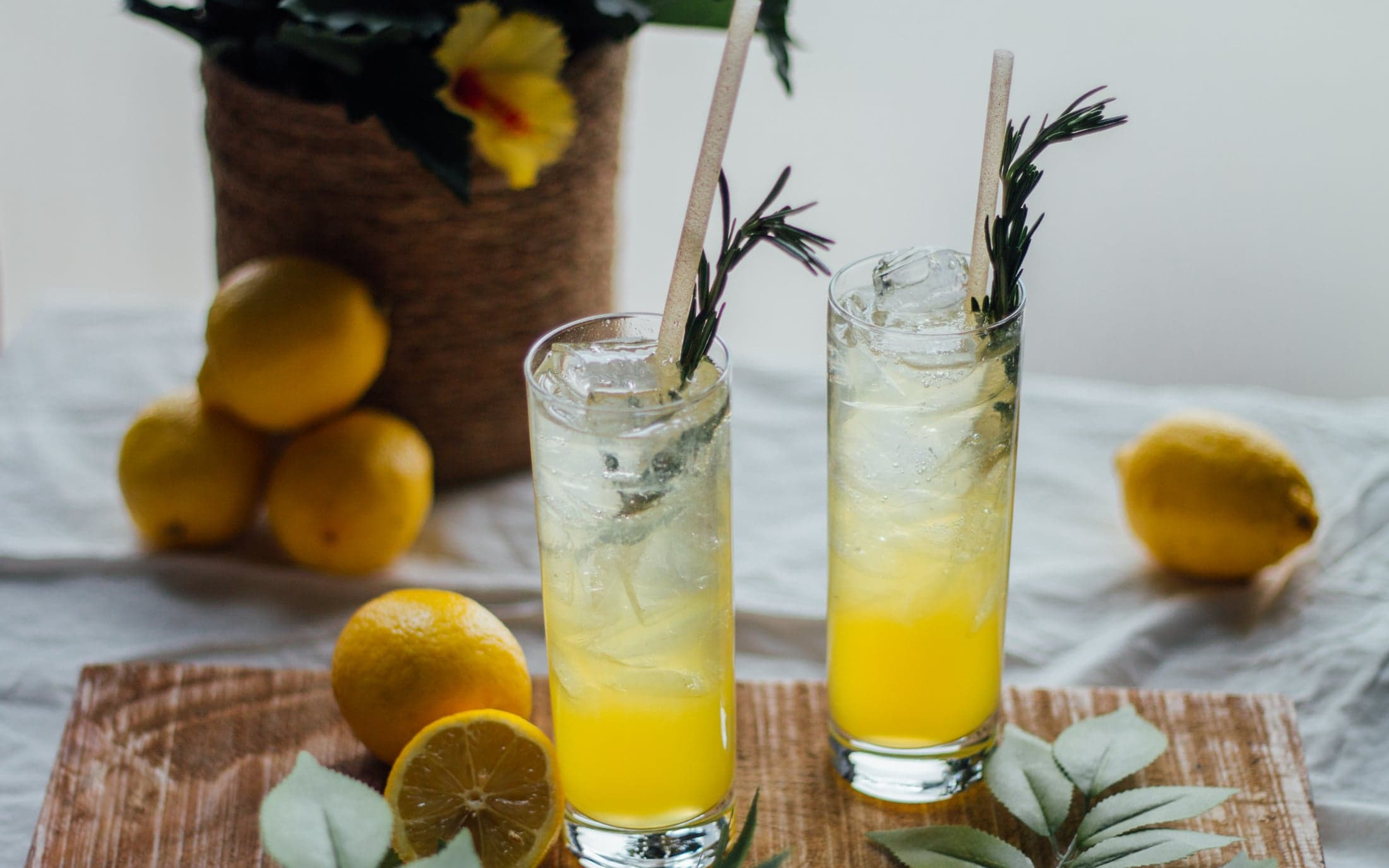 Colourful drinks served with plant-based straws